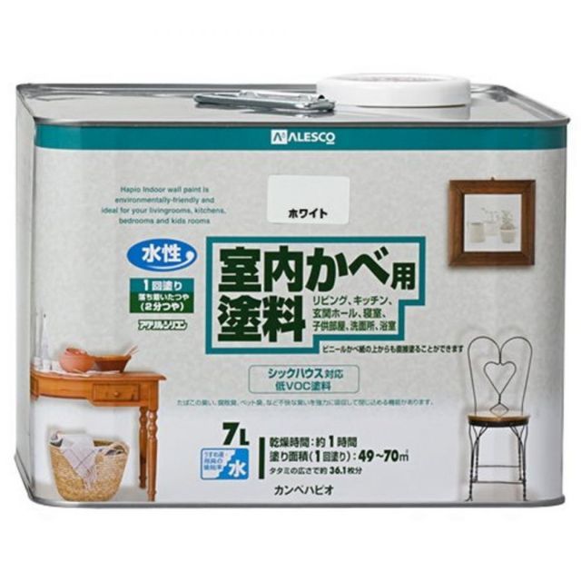 カンペハピオ 室内かべ用塗料 ホワイト 7L