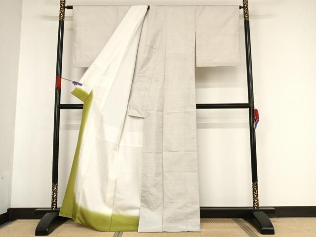 平和屋着物○本場大島紬 白大島 9マルキ 麻の葉花文 正絹 逸品 CAAS7250yc