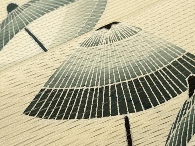平和屋着物＊夏物 訪問着 絽 番傘 銀彩 正絹 逸品 CAAW4878dy
