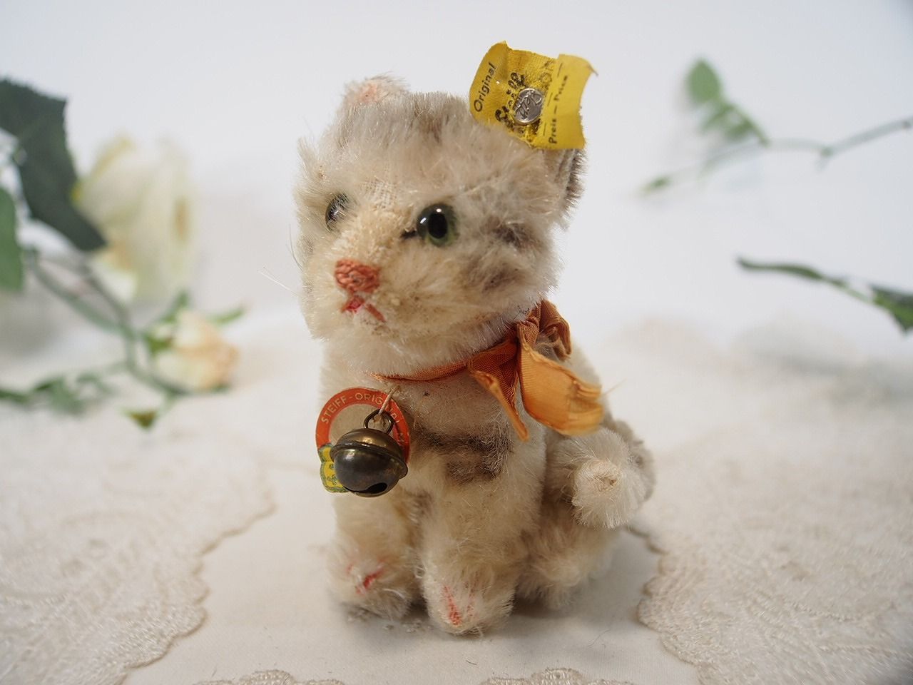 シュタイフ☆Susi Cat 10cm オールID完品☆最小サイズ/猫の