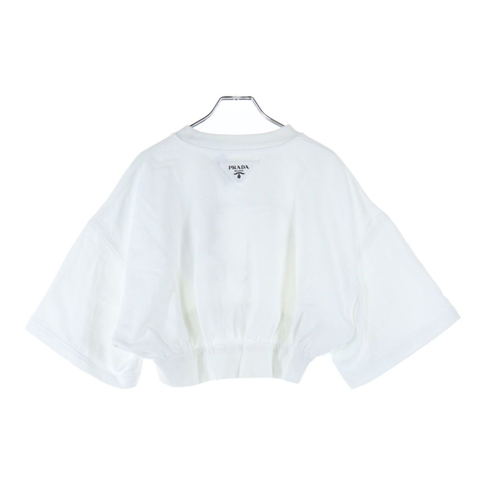PRADA プラダ 三角ロゴ プリントショート丈 半袖スウェット ホワイト 135709 S 221 10 NA
