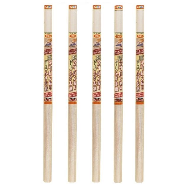 アサヒペン ＥＸアイロン貼り糸入りふすま紙 ９５ＣＭＸ１８０ＣＭ Ｎｏ．０９４朝霧 5本セット