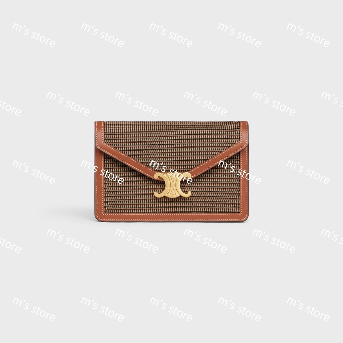 新品 CELINE セリーヌ チェーンウォレット マーゴ トリオンフ 千鳥格子 