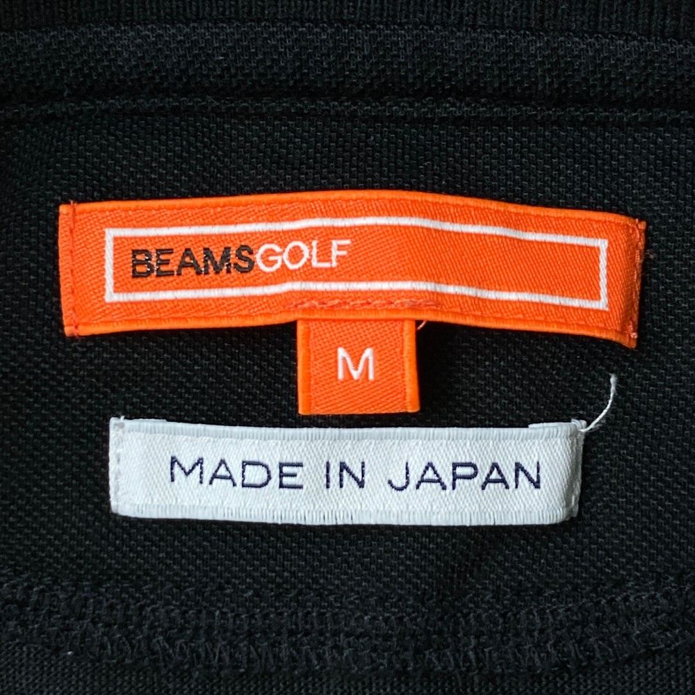 サイズ：M BEAMS GOLF ビームスゴルフ  半袖ポロシャツ ロゴ 刺繍 ブラック系 [240101456590] ゴルフウェア メンズ ストスト BEAMS GOLF ビームスゴルフ 半袖ポロシャツ ロゴ 刺繍 ブラック