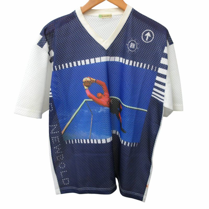 アールニューボールド R.NEWBOLD ゲームシャツ メッシュTシャツ カットソー 半袖 白 ホワイト 約L-XLサイズ 0324 ■GY31 メンズ