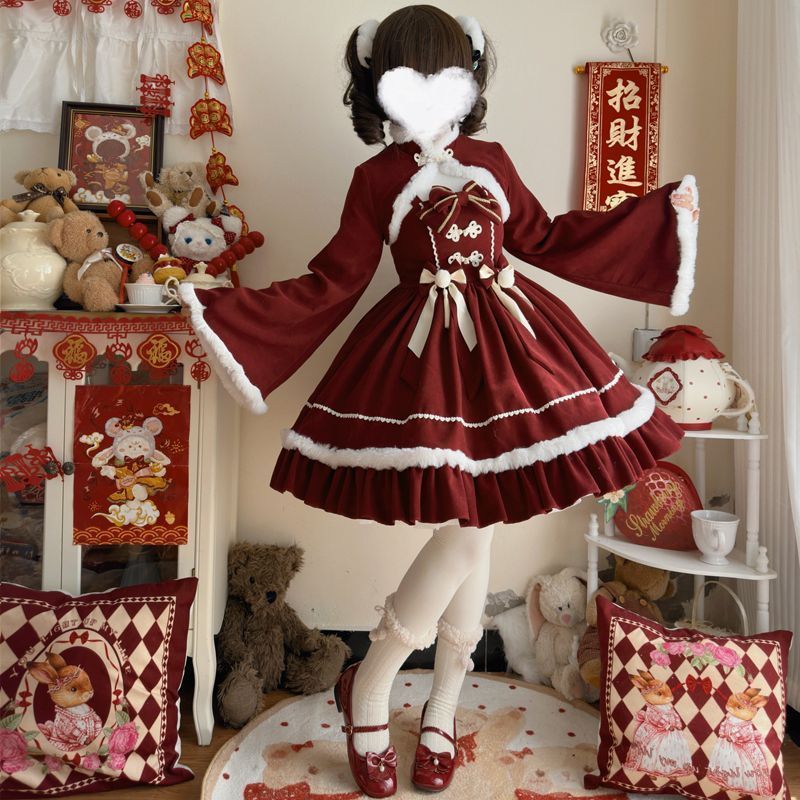 ドレスです☆ロリータ洋装 バレエ風 花嫁ドレス 吊り帯風