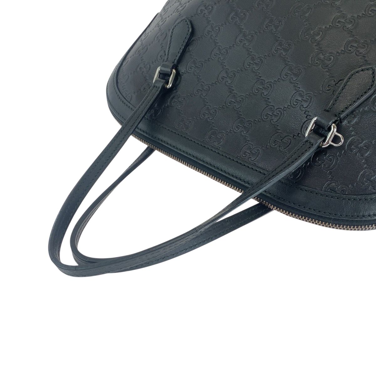 極美品GUCCIボストンバッグ GG柄 グッチシマ シルバー金具