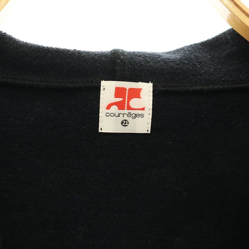 Courreges 124SSD003CR00529999 関税送料込 クレージュ courreges ジップアップパーカー ロゴ 38 黒