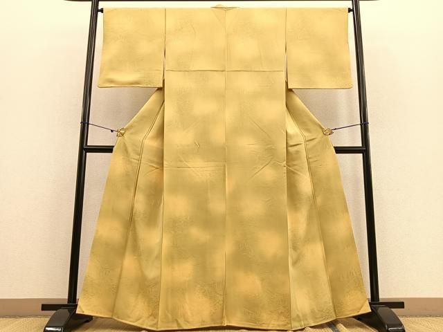 平和屋着物▽上質な小紋 単衣 手描き 樹林文 正絹 逸品 AAAU8516fy