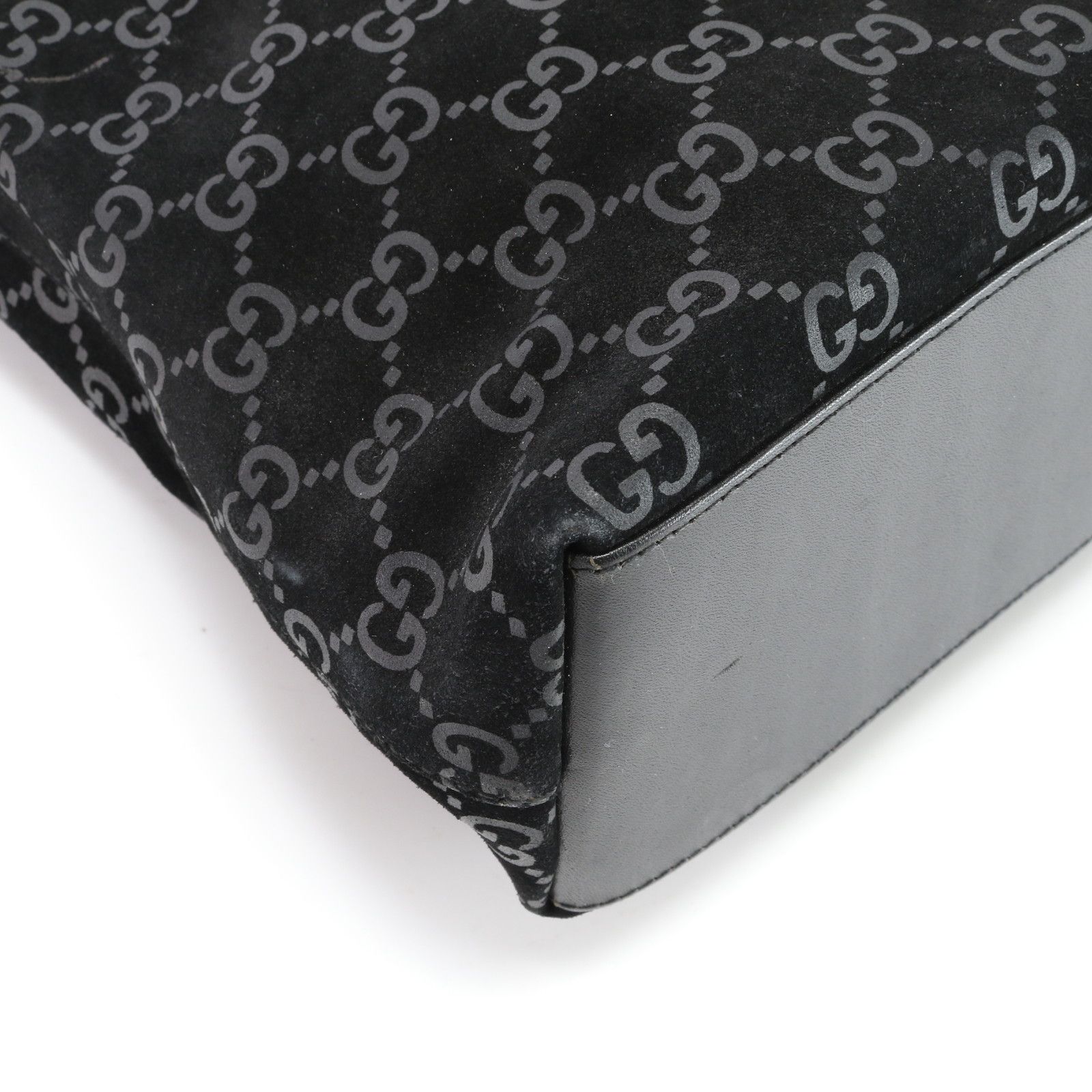 1円 ■美品■ GUCCI グッチ 001・3297 001364 ロゴ レザー シルバー金具 ハンドバッグ ショルダーバッグ 肩掛け ブラック D8004Ah GUCCI(グッチ) ⁄ 001・3297⁄ワンショルダーバッグ⁄スウェード⁄BLK⁄総柄