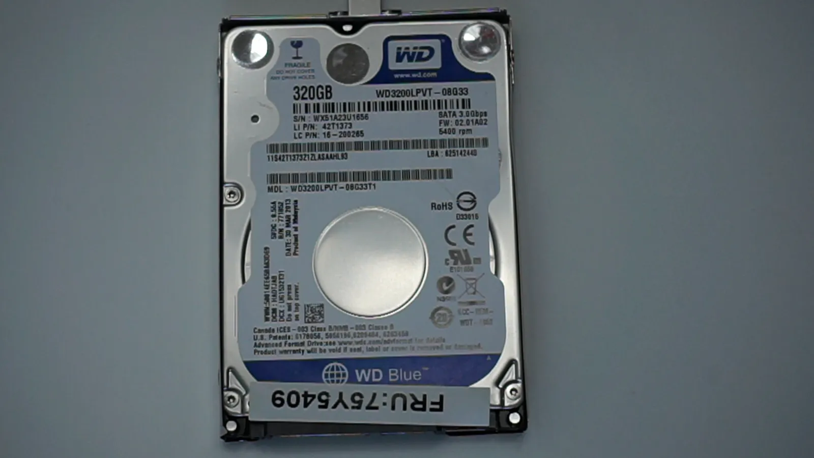 中古】WESTERN DIGITAL WD Blueシリーズ 2.5インチ内蔵HDD 320GB SATA