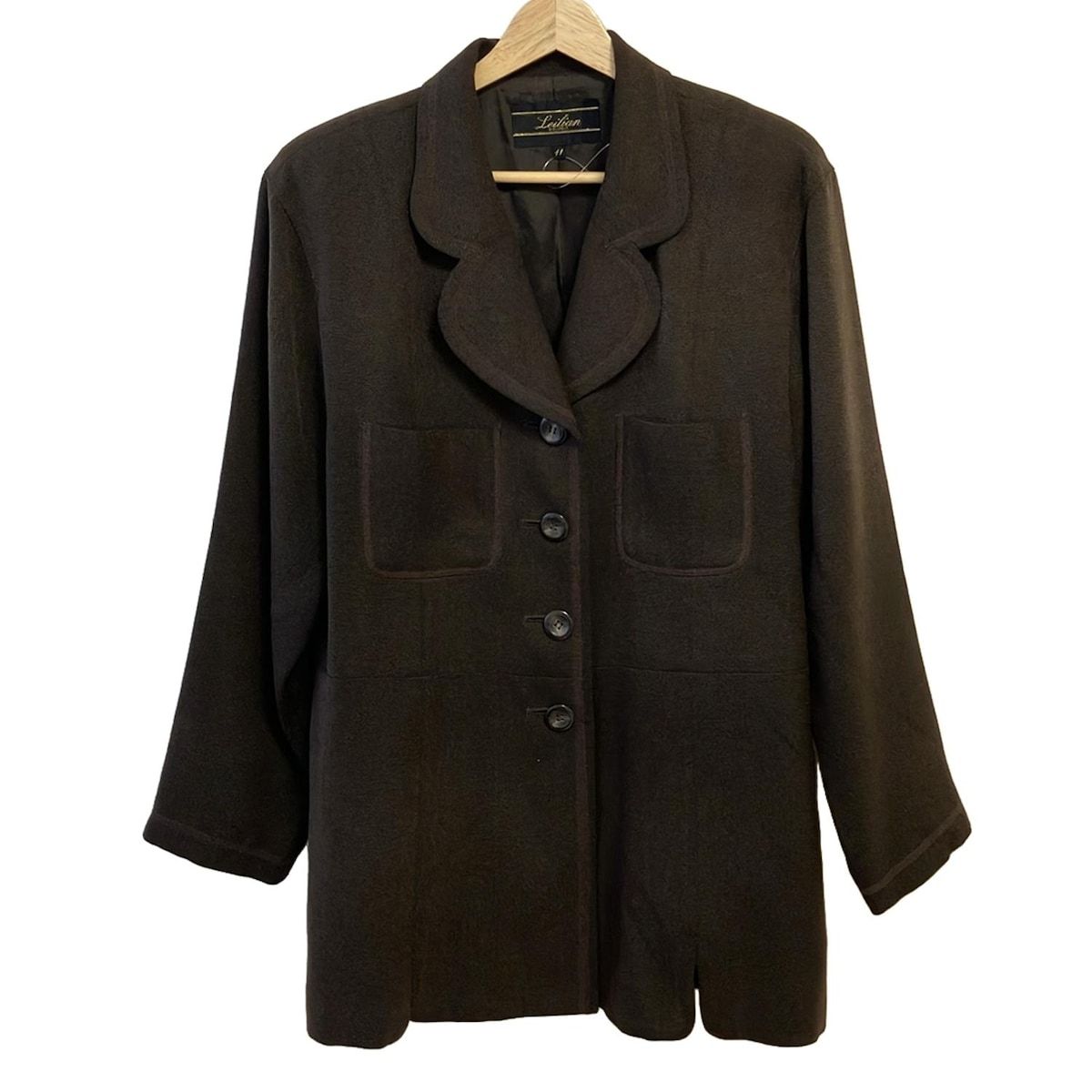 新品タグ付き Leilian ダウンジャケット 15+ ダークブラウン 茶 長袖 ロングダウンコート【Leilian WHITE LABEL】|レリアン