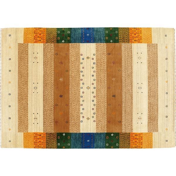 防炎 ラグマット/絨毯  ホットカーペット対応 インド製 『ファインギャベ』 729/MULTI