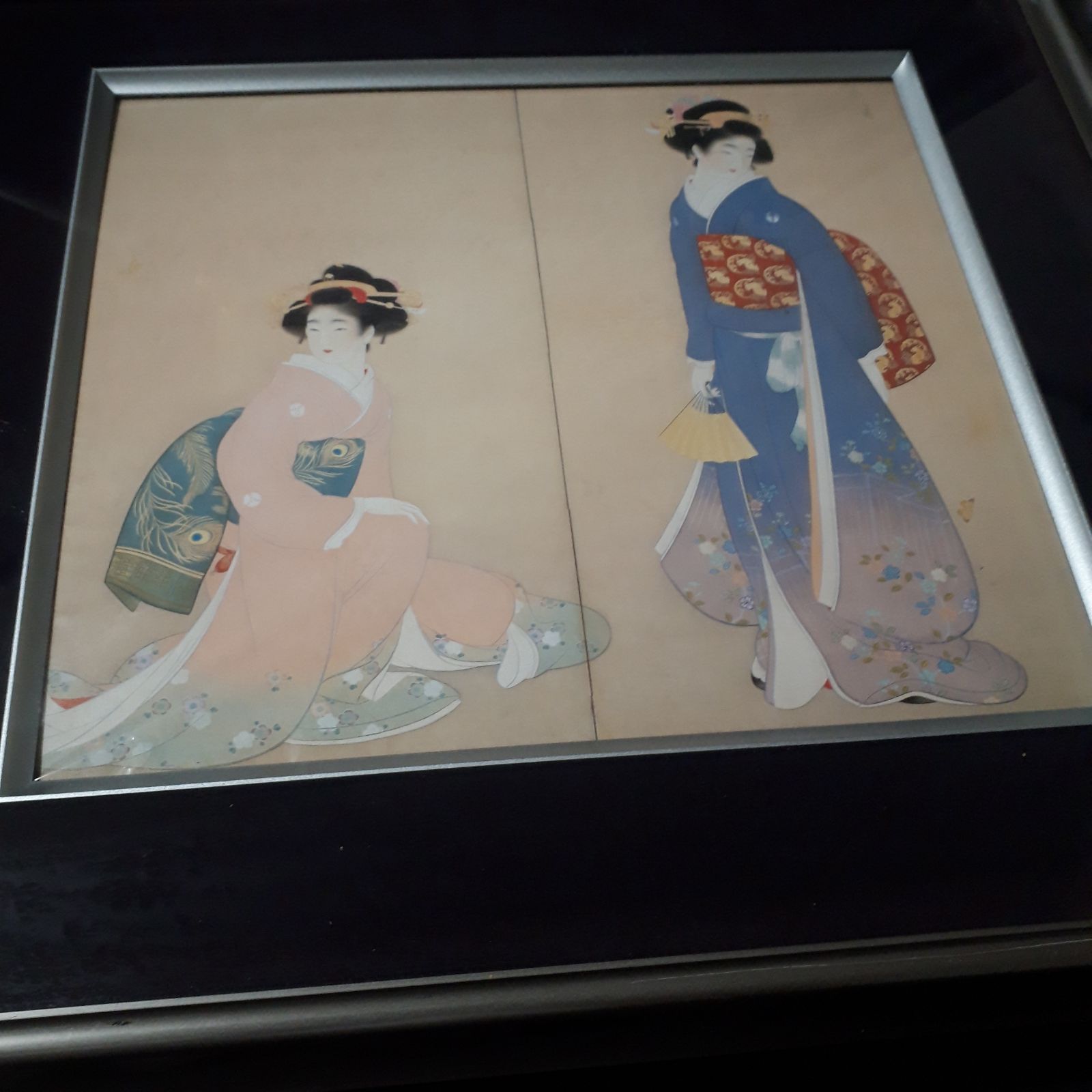 額入り絵画 上村松園 春秋 日本美人 和装美人 日本絵画 着物