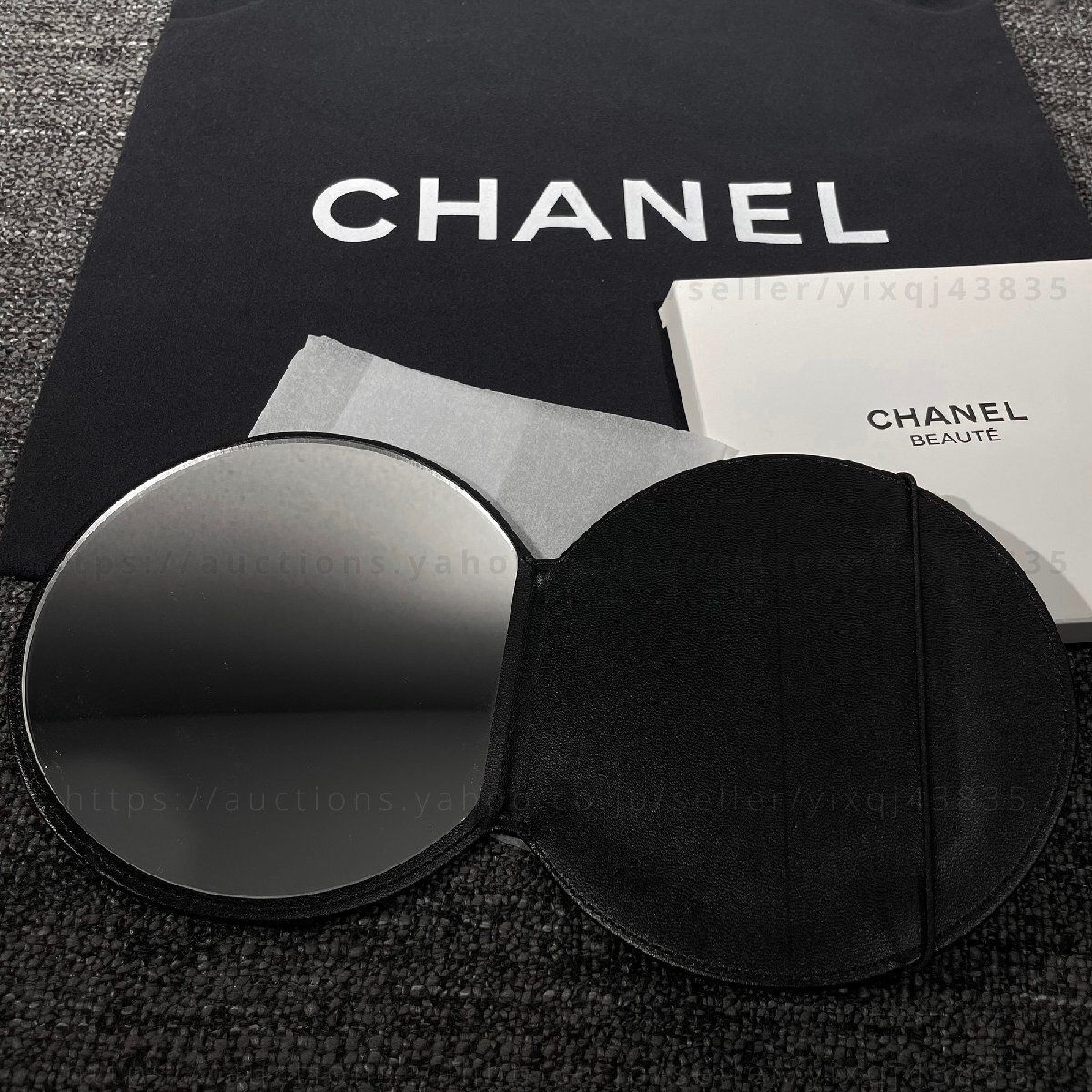 訳あり□シャネル ノベルティ 非売品 CHANEL 卓上ミラー スタンドミラー 鏡 折りたたみ 手鏡 おしゃれ 薄い レディース ブランド 黒 -  メルカリ