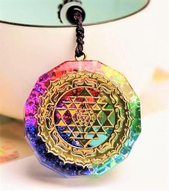 最強金運☆キューブ型オルゴナイトのキーホルダー④（願い叶える