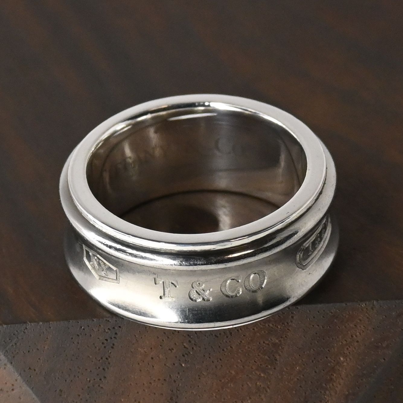 研磨済】TIFFANY＆Co. ナロー チタン リング 9.5号 シルバー925