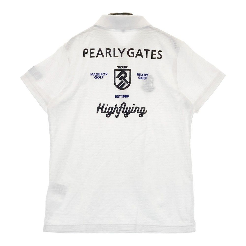 【JACK BUNNY ジャックバニー　 パーリーゲイツ】レディース　ポロシャツ(サイズ1）白　半袖　ロゴ PEARLY GATES - パーリーゲイツ ポロシャツ レディース 白 サイズ1