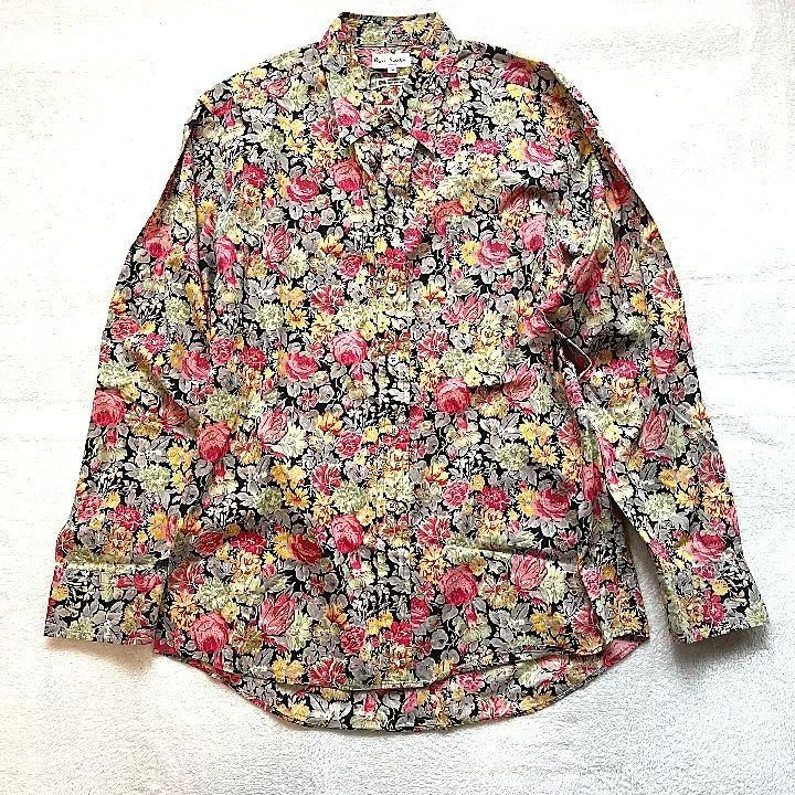Paul Smith ポールスミス イングランド製 長袖シャツ 花柄 総柄 薔薇 