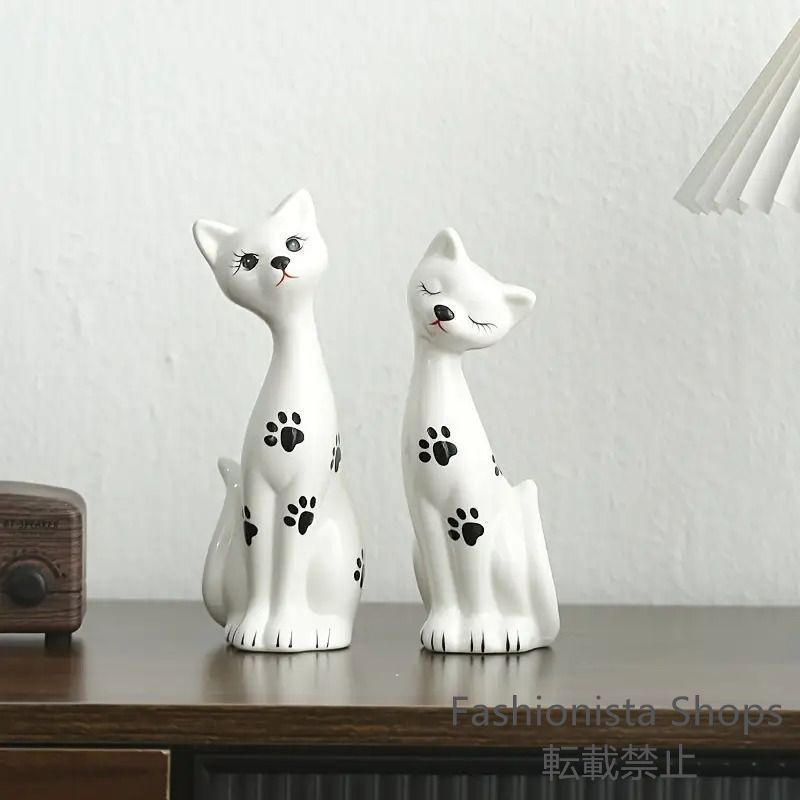 新品未使用】置物 装飾品 フィギュア 猫 ネコ キャット ペア