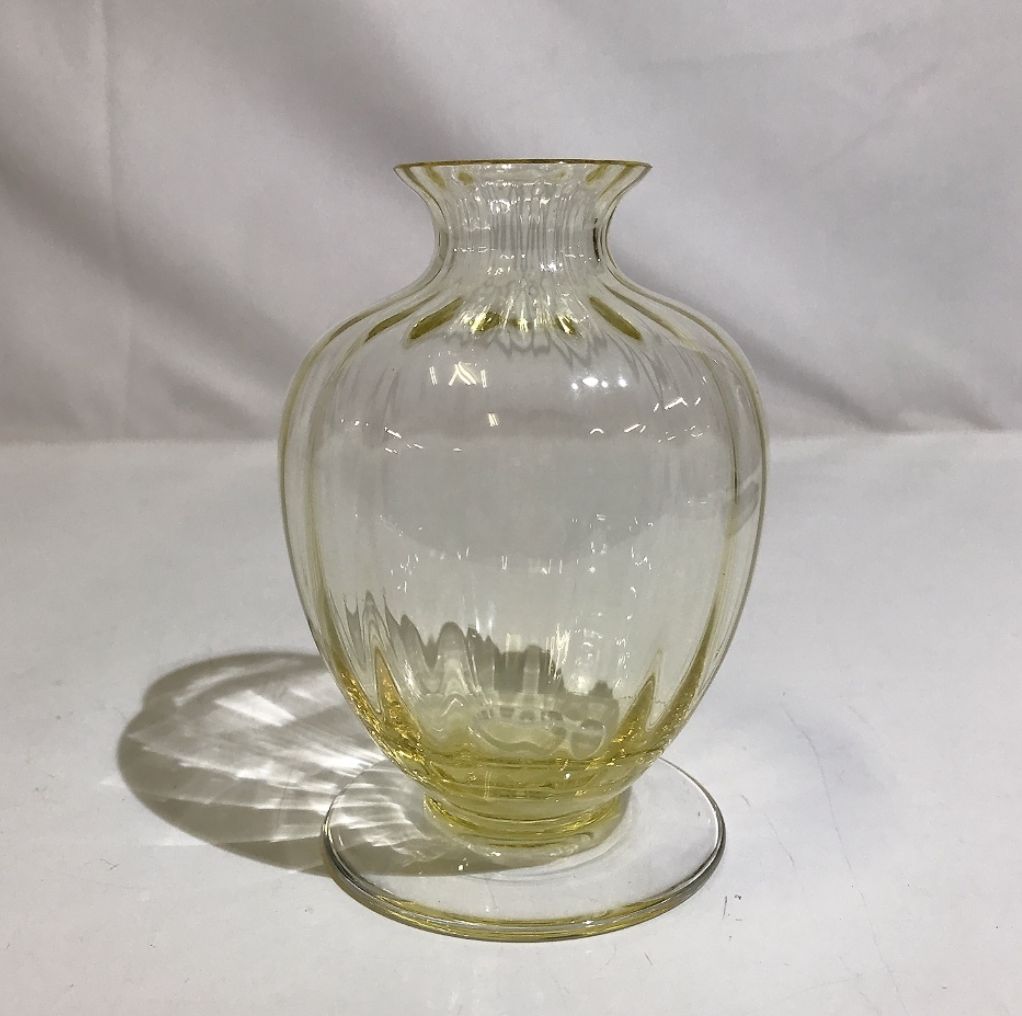 Y1916-1 バカラ アクアレーユ 一輪挿し 花瓶 イエロー バカラ 花瓶