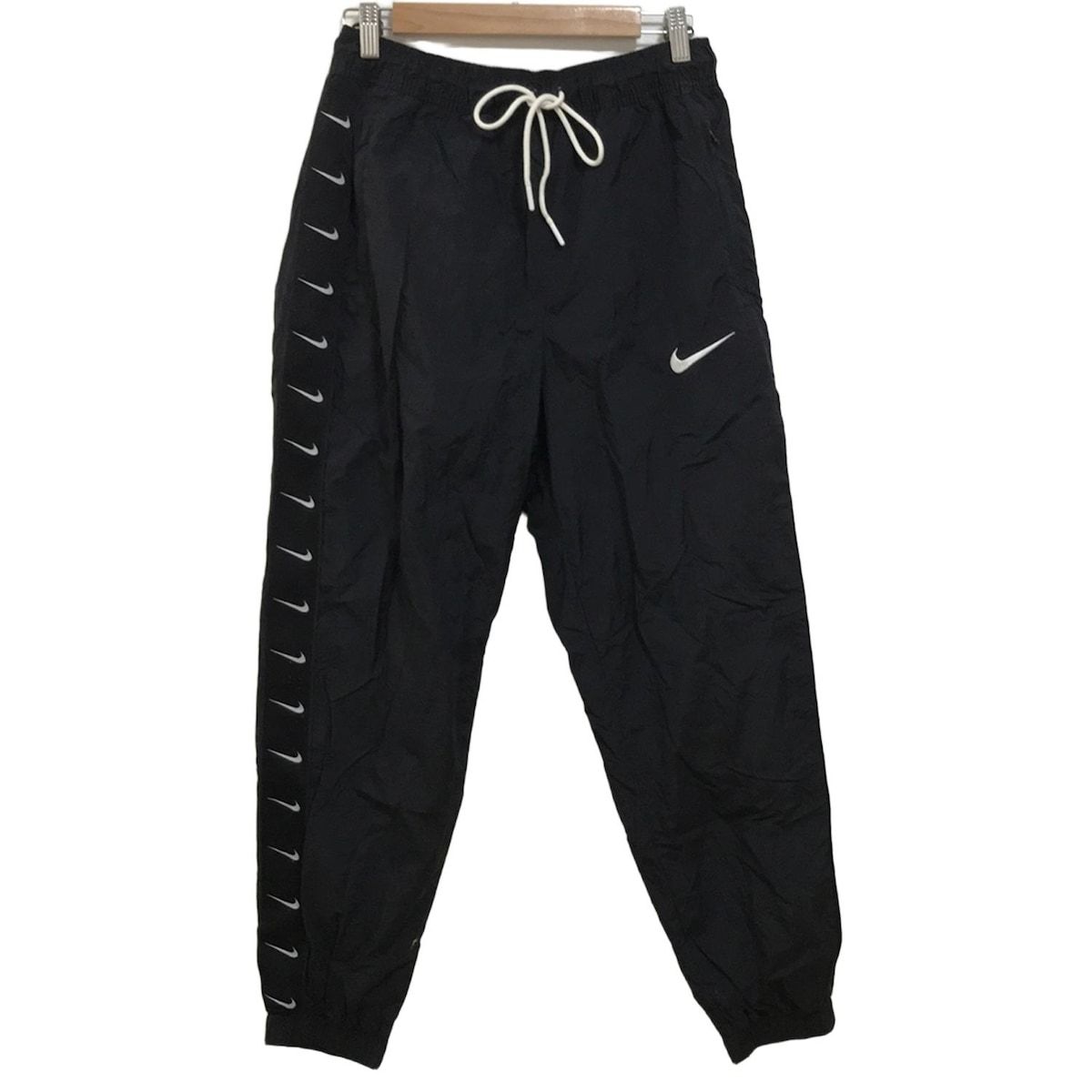 NIKE ナイキ パンツ サイズL レディース - 黒×白 フルレングス|ウエストゴム
