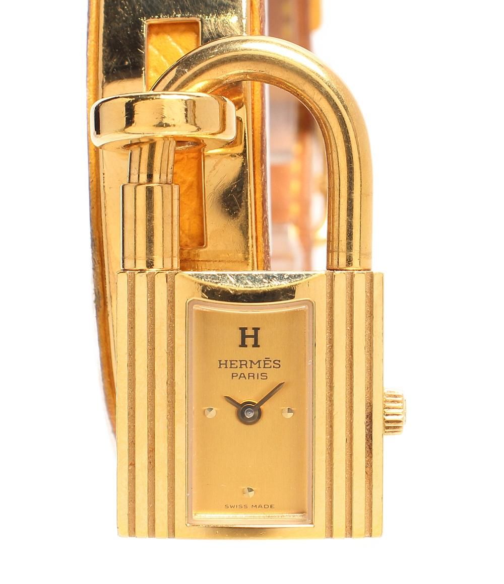HERMES エルメス ケリーウォッチ ゴールド金具 ゴールド文字盤 レザー