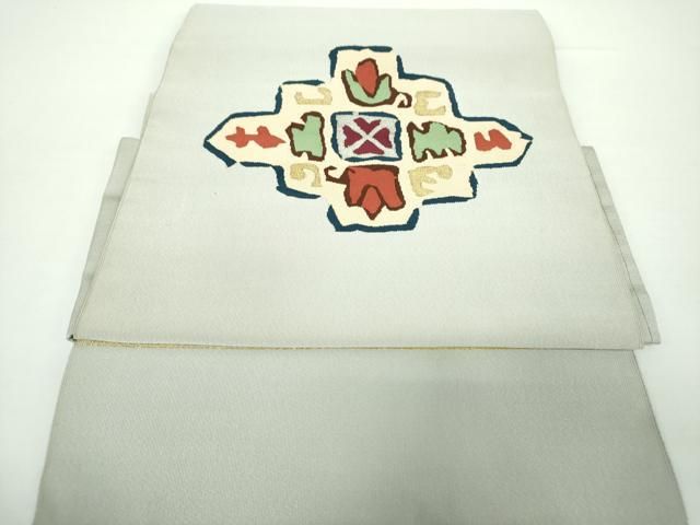 平和屋着物 爪掻き本綴れ つけ帯 花菱文 金銀糸 正絹 DAAX4240ps