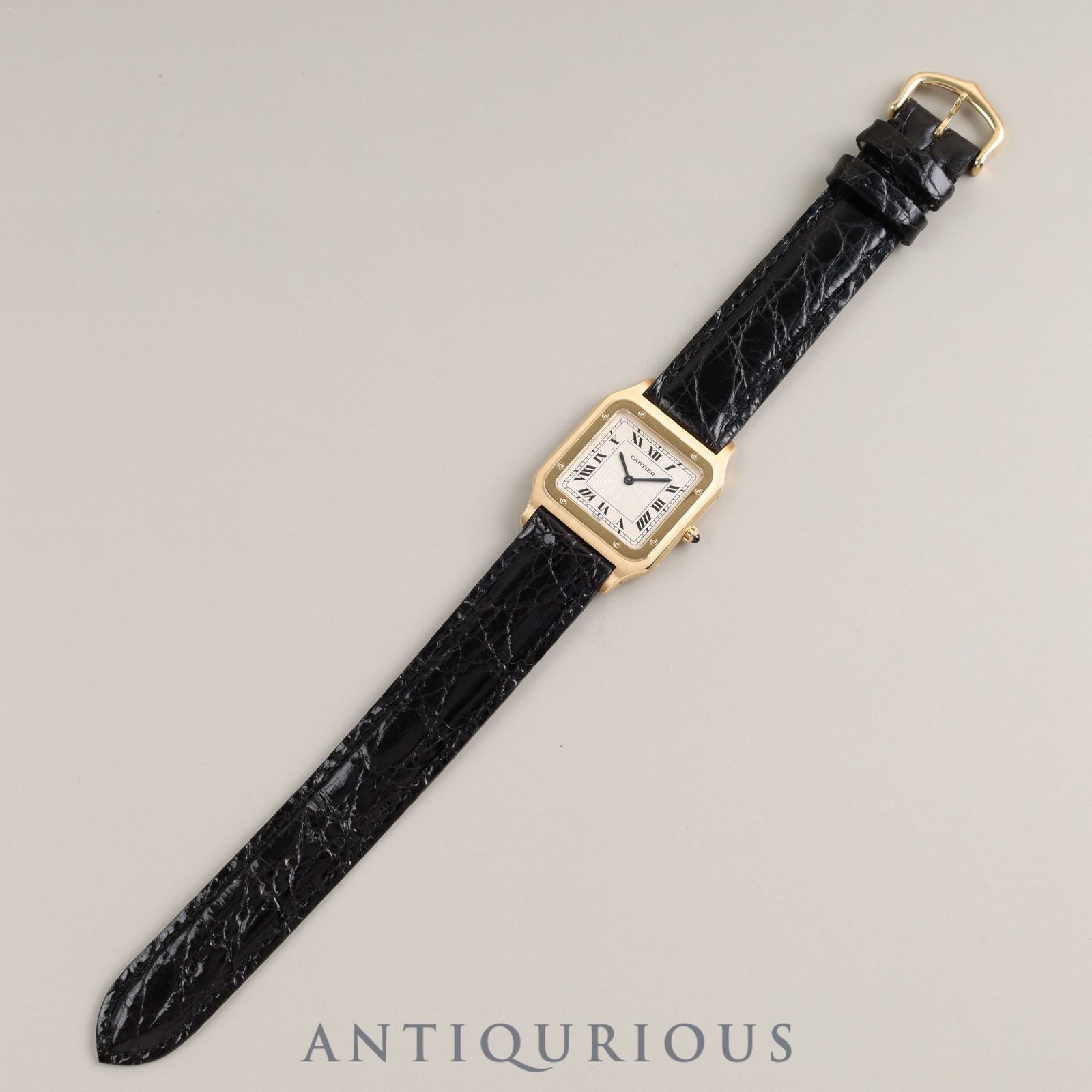 CARTIER カルティエ SANTOS DUMONT LM EXTRASLIM サントス デュモン エクストラスリム W1505453 手巻き Cal.21MC 750YG 革 純正尾錠（750）ギョーシェアイボリー文字盤 箱