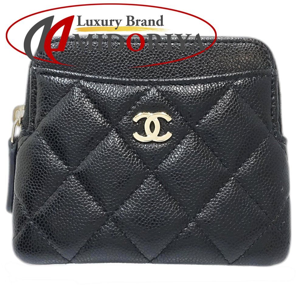 CHANEL シャネル カードケース レディース クラシックジップ コインパース マトラッセ AP2061 キャビアスキン ブラック|181439