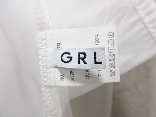 GRL グレイル オーガンジーバルーンスリーブブラウス ホワイト