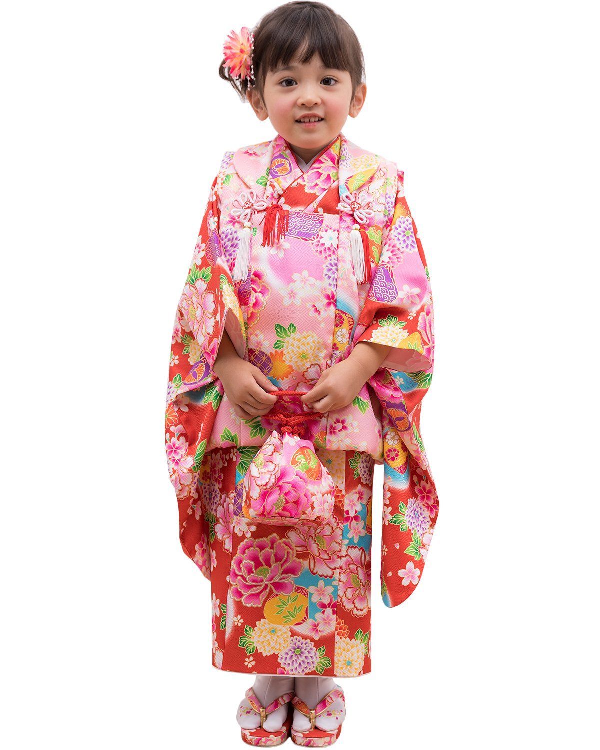 七五三 三歳 女児 被布着物セット 百花繚乱 3歳 3才 三才 女の子 祝着