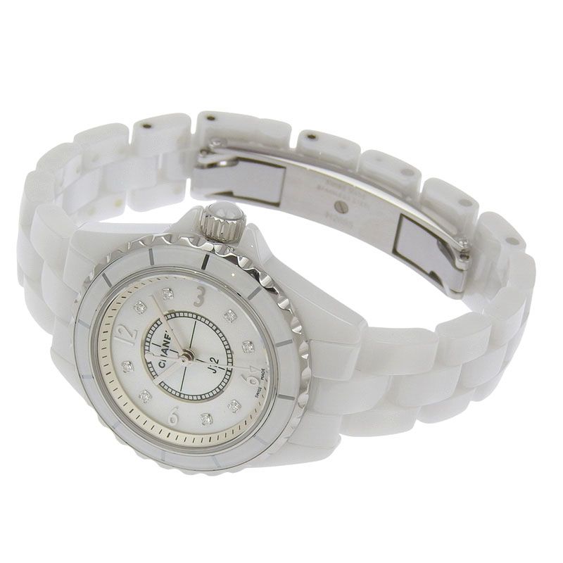 シャネル CHANEL J12 レディース クォーツ 腕時計 セラミック/SS 8P  