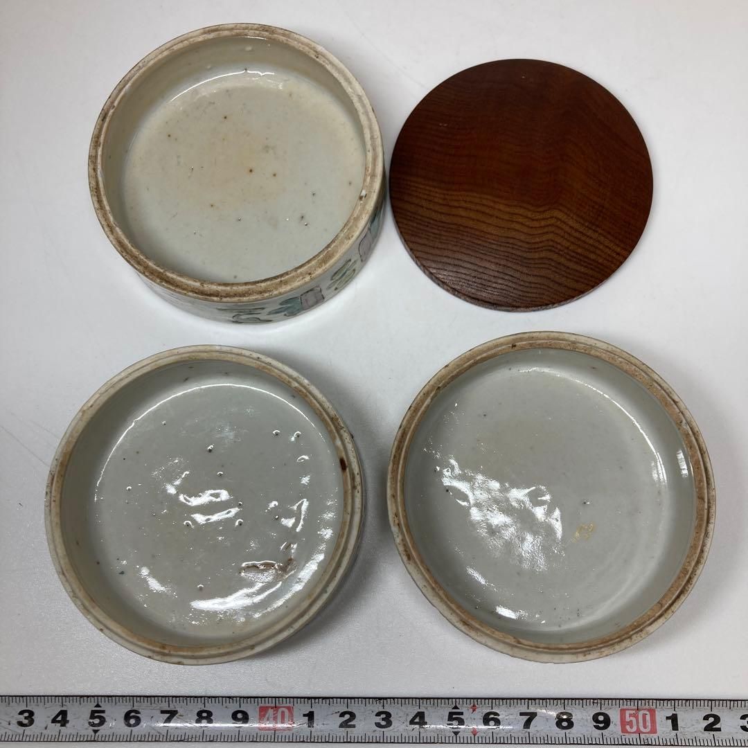 中国清時代 粉彩三段重