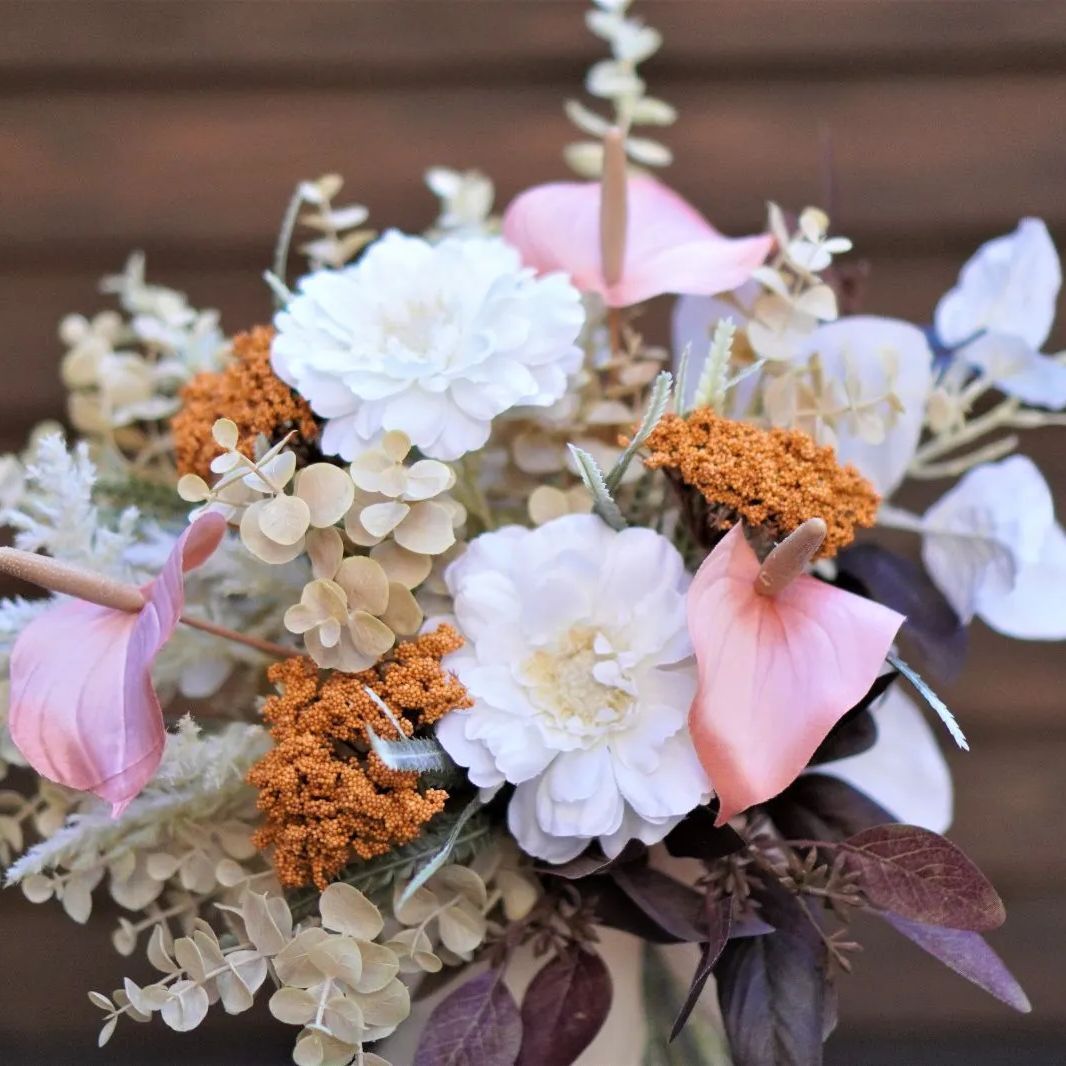 ✿ベージュ系ニュアンスカラーブーケ（造花ブーケ）　未使用品 ✿ベージュ系ウェディングブーケ（造花ブーケ） 未使用品 - メルカリ