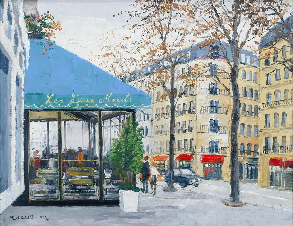 森下一夫　油絵　ミハスにて 森下一夫 油絵 ミハスにて - メルカリ