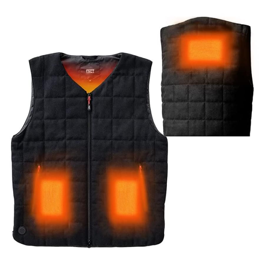 IRIS OHYAMA] ツイード調ヒートベスト ビジネスベスト ヒートウェア