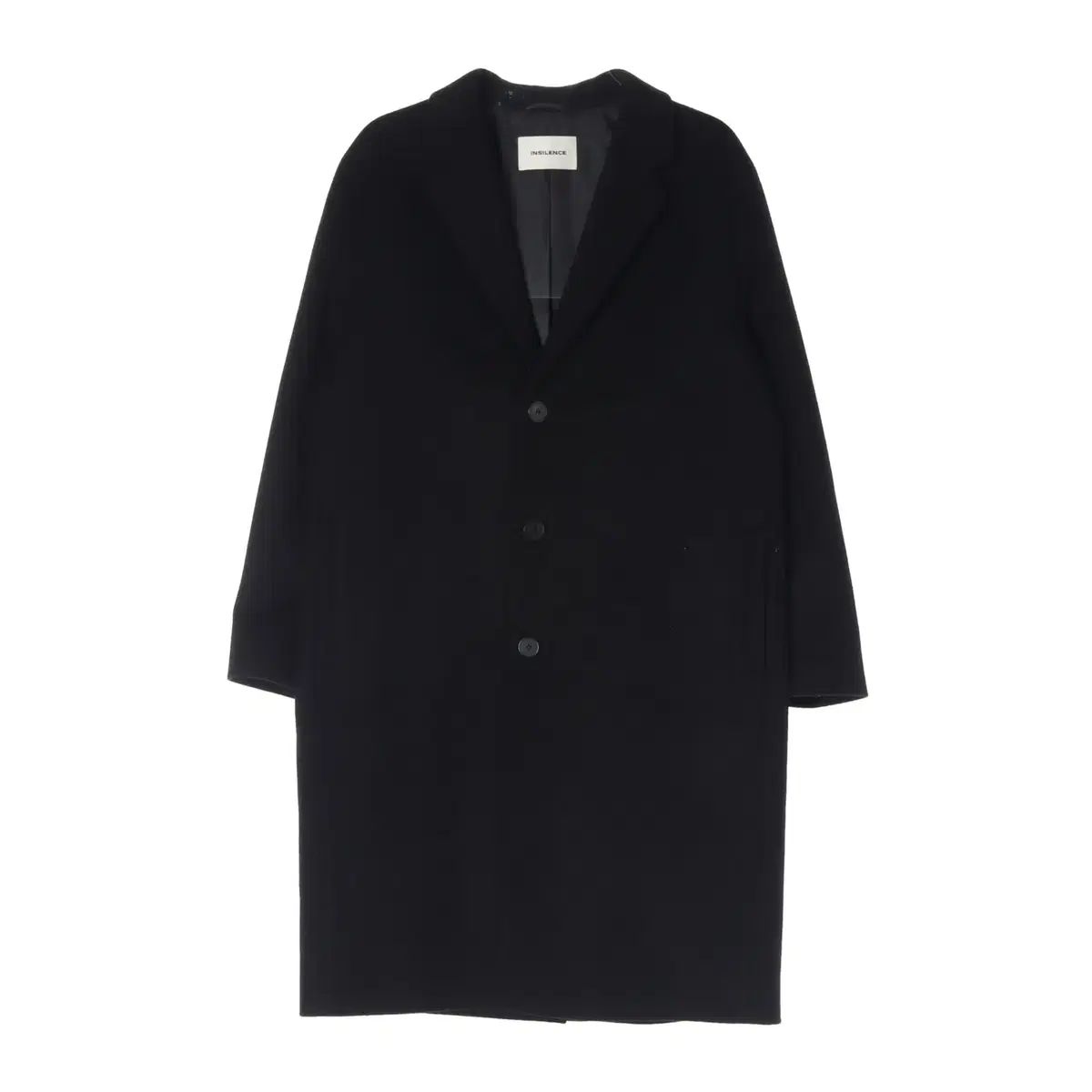 【定価12万円前後】ATTACHMENTシングルブレストロングコートBLK シングルブレストベーシックトレンチコート