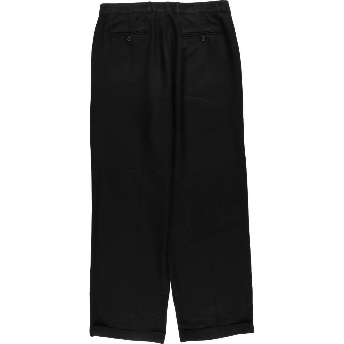 PERRY ELLIS ペリーエリス ツータック スラックス ブラック W34 古着 90～00年代 ペリーエリス PERRY ELLIS ツータック