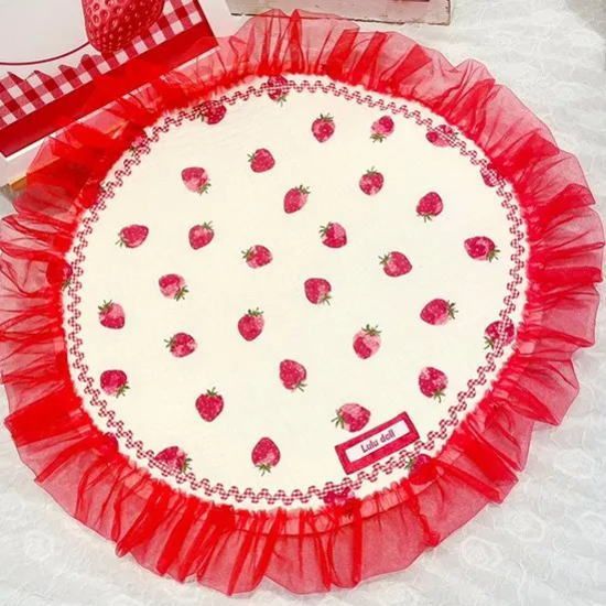 犬のマット ドッグカフェ ルルドール キュートいちごマット DM890