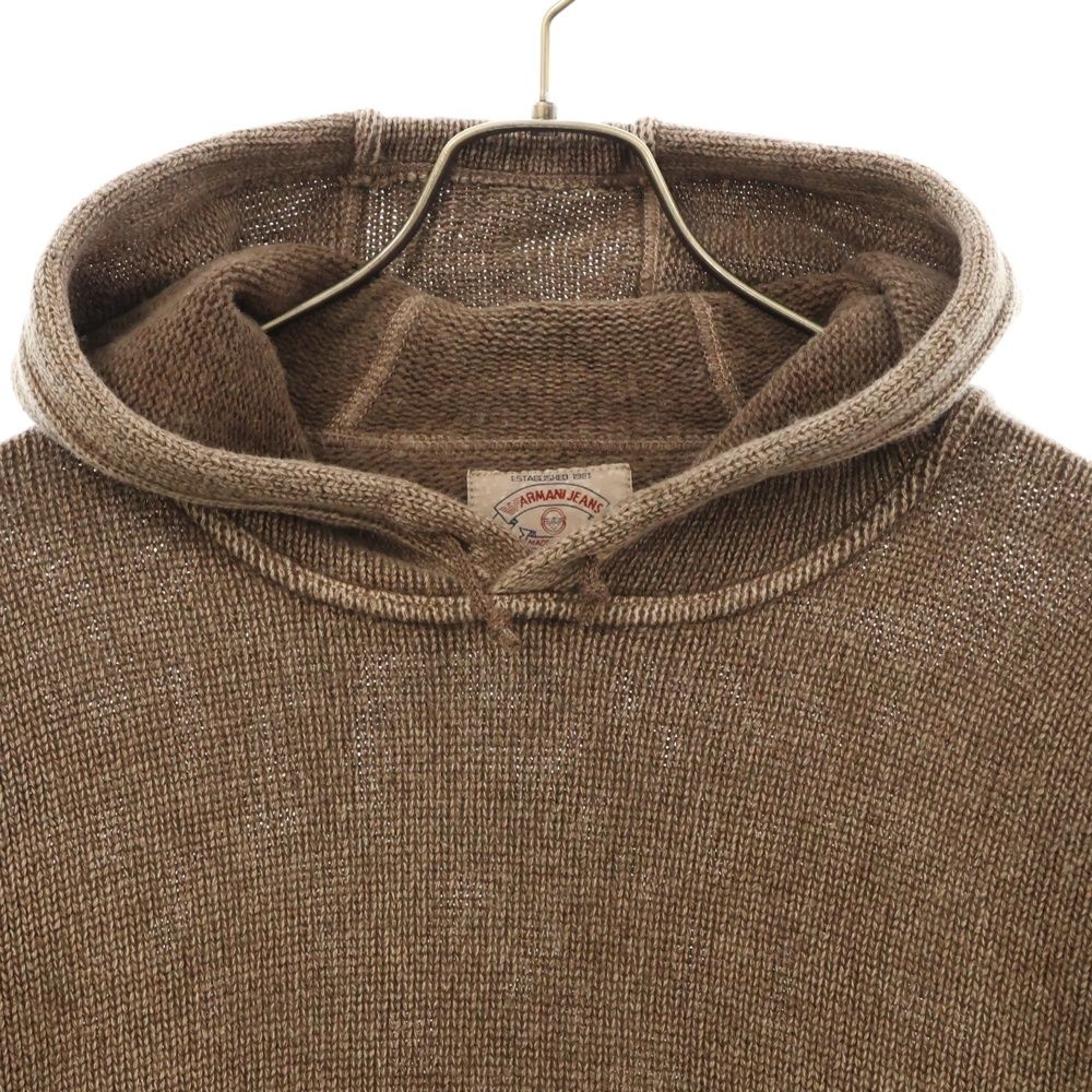 90s ARMANI JEANS/ニットパーカー/L/グレー/イタリア製