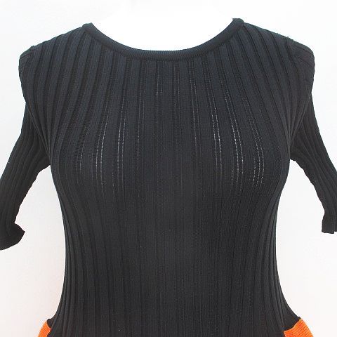 CFCL 半袖ワンピース 黒とオレンジ CFCL 半袖ワンピース 黒とオレンジ シーエフシーエル 半袖ワンピース