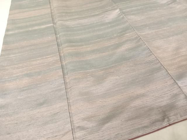 平和屋着物○紅花紬 米沢 縞 正絹 逸品 AAAY9894np