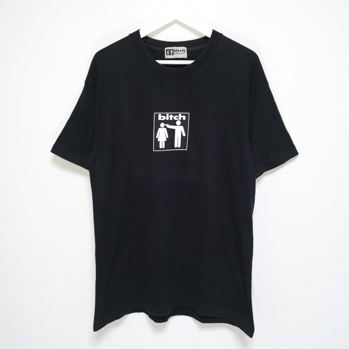 L 90s bitch skateboards ビッチ Tシャツ 黒 USA製 - メルカリ