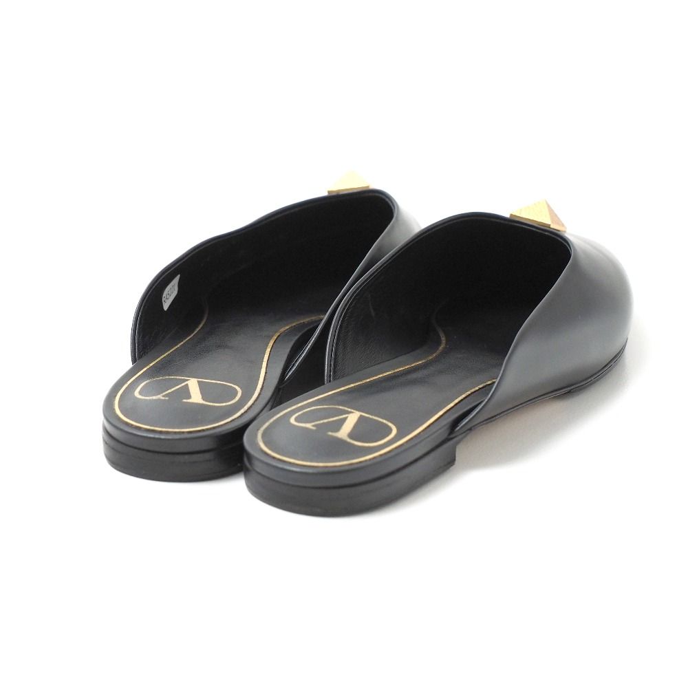 VALENTINO ヴァレンティノ　ローマンスタッズ　ミュール　フラットシューズ VALENTINO - VALENTINO ヴァレンティノ ローマンスタッズ