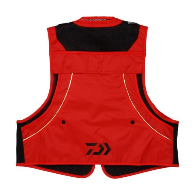 Daiwa フィッシングベスト レッド ダイワ DV-3025 ショートフィッシングベスト レッド L | 釣具
