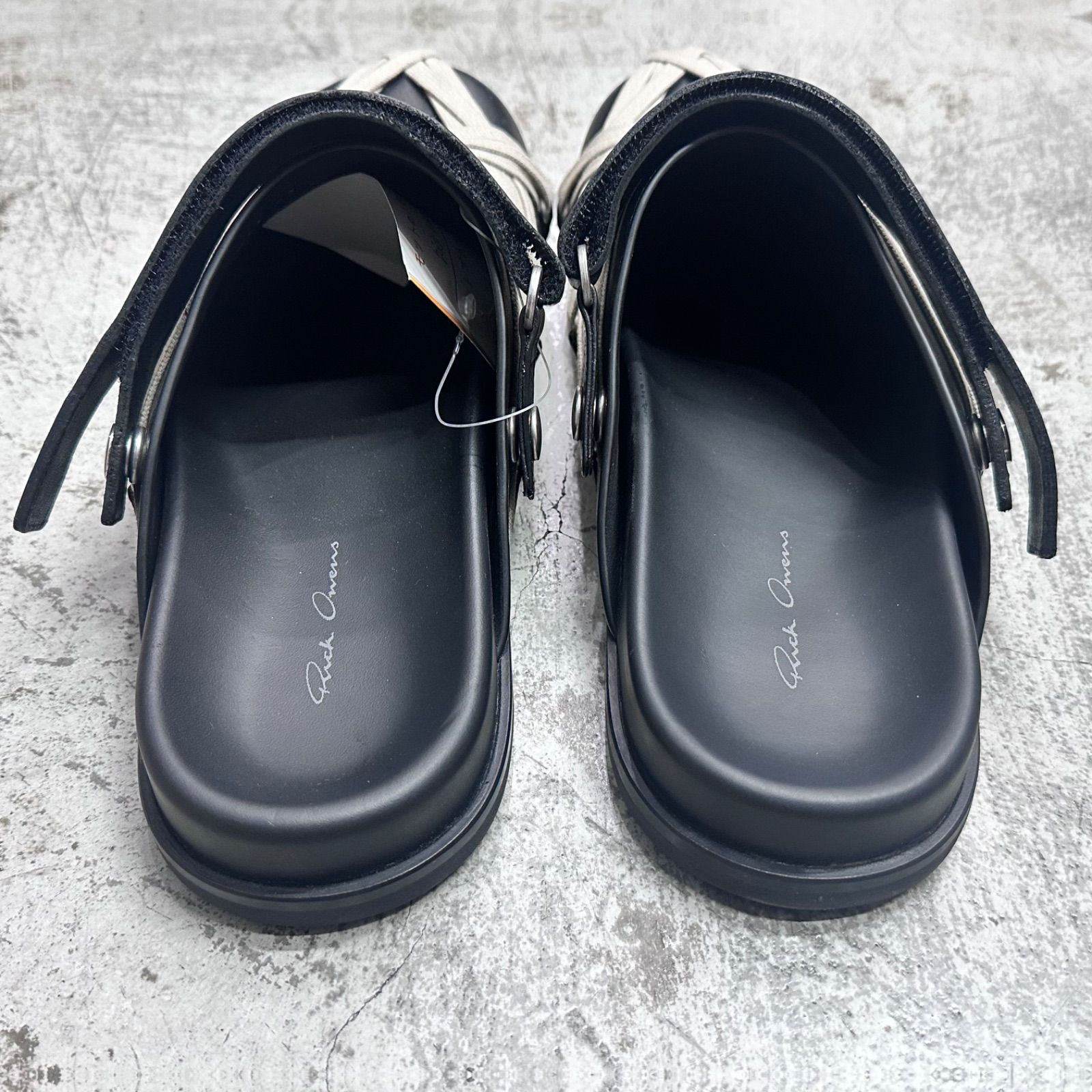 関送込【RICK OWENS】メガ レースアップ ミュール ブラック Rick Owens MEGALACED MULE メガレースミュール サンダル リック
