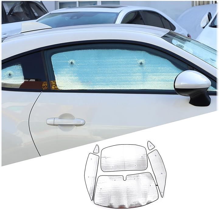 Sauicemy 互換品トヨタ 86/スバル BRZ 2022～2025年専用 車用 サンシェード UVカット 日よけ 全窓ガラス用 サンバイザー 全ガラスサンシェード カーシェード カー用品 日差しカット 遮光 断熱 暑さ対策(ブラウン)