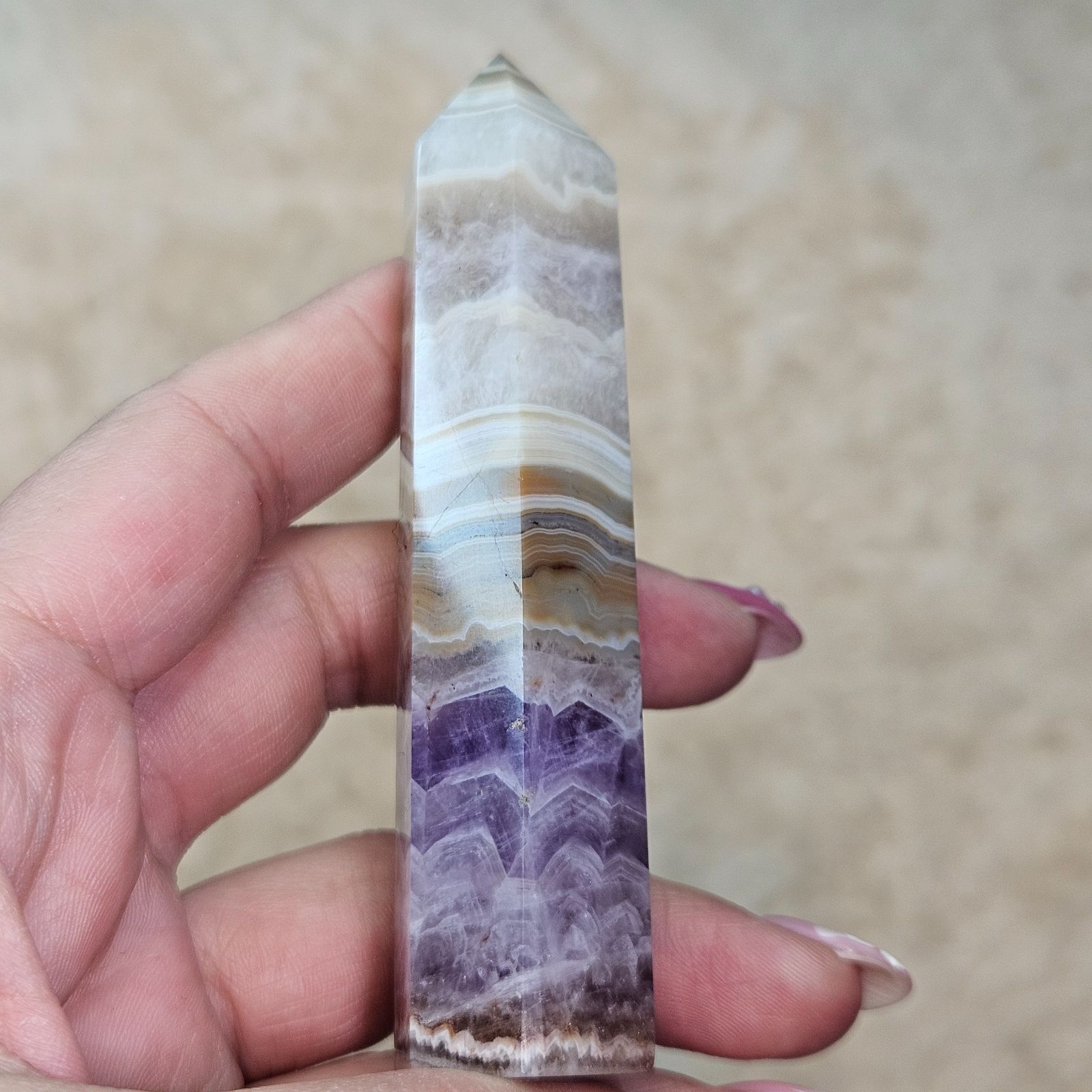 【blue.ks】No.3 アメジスト&クレイジーレースアゲート共生トップ 1点物】天然瑪瑙 アメジスト＆クレイジーレースアゲート共生