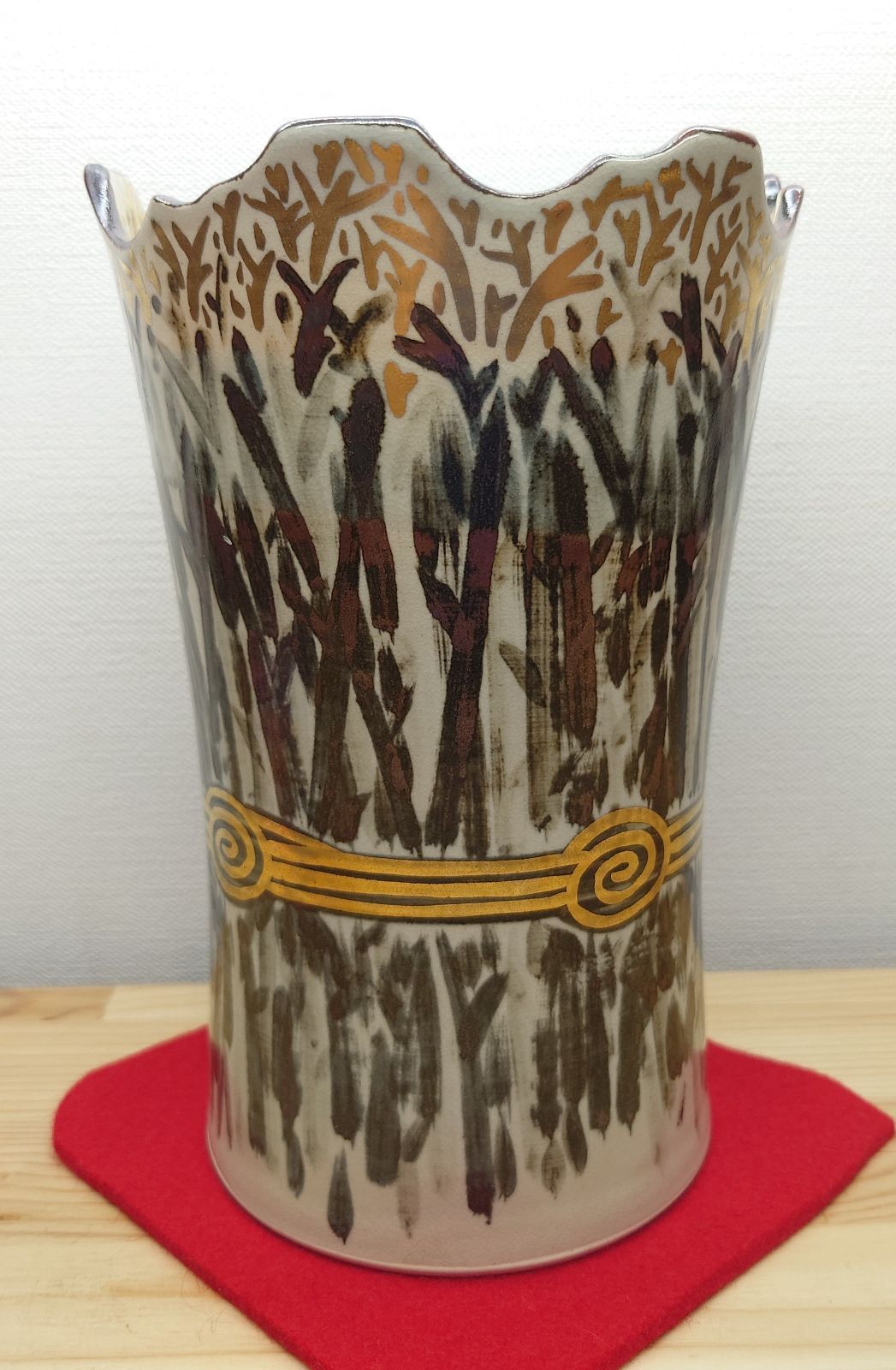 5☆大好評！ 逢絢亭 茶道具 細水指 萬古焼 束柴の図 加賀瑞山 共箱入り お試しください！